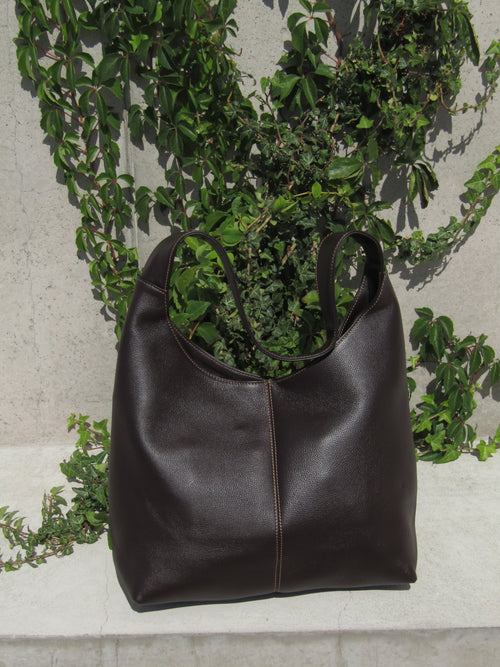 Mørkebrun hverdagstaske